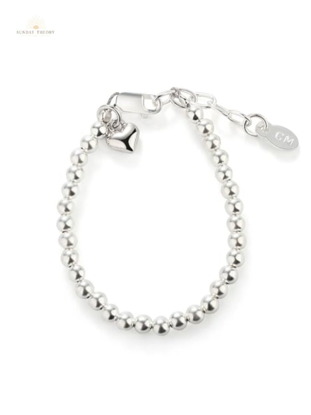 .925 Sterling Silver Mother Daughter Heart Charm Bracelet, Adjustable Girls